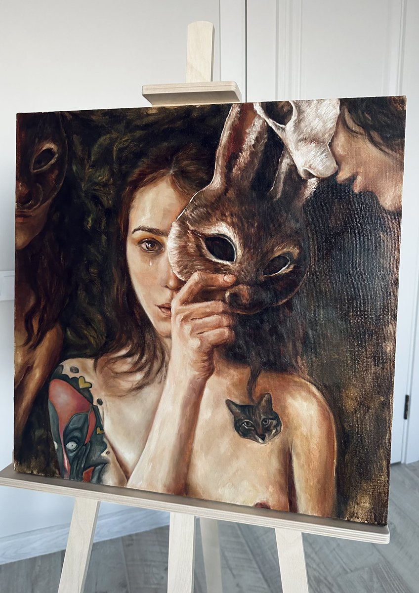 Gm 🤍

 You won't see me in the crowd 🎭 

Oil painting 🖼️
1/1 on fnd 0.37 eth 
Collaboration with <a href="/mayrafreemanorg/">Mayra</a> 

NFT + physical original

A physical oil painting awaits its owner 💔

I so want this painting to find a home🥹

Can u rt please 🙏