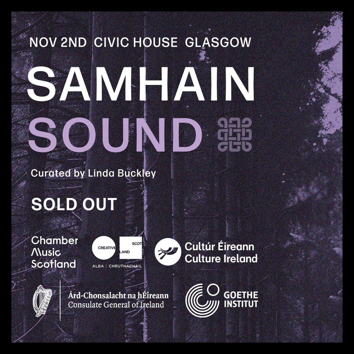 Chamber Music Scotland (@chambermusicsct) on Twitter photo Curated by <a href="/buckleylinda/">Linda Buckley</a>, Samhain Sound is generously supported by <a href="/CreativeScots/">Creative Scotland</a> <a href="/culture_ireland/">Culture_Ireland</a> <a href="/irlscotland/">Ireland CG Edinburgh</a> <a href="/GI_Glasgow/">Goethe-Institut GLA</a> 💫 We would like to thank our partners for helping to bring this incredible line-up of artists together for such a special event ✨ Curated by <a href="/buckleylinda/">Linda Buckley</a>, Samhain Sound is generously supported by <a href="/CreativeScots/">Creative Scotland</a> <a href="/culture_ireland/">Culture_Ireland</a> <a href="/irlscotland/">Ireland CG Edinburgh</a> <a href="/GI_Glasgow/">Goethe-Institut GLA</a> 💫 We would like to thank our partners for helping to bring this incredible line-up of artists together for such a special event ✨