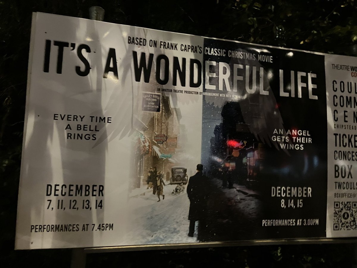 We like to promote community events in South London when we know about them. The excellent Coulsdon Theatre Workshop are putting on ‘Its a Wonderful Life’ this December. £12 a tickets, concessions available. <a href="/TWCoulsdon/">Theatre Workshop Coulsdon</a> twcoulsdon.org.uk