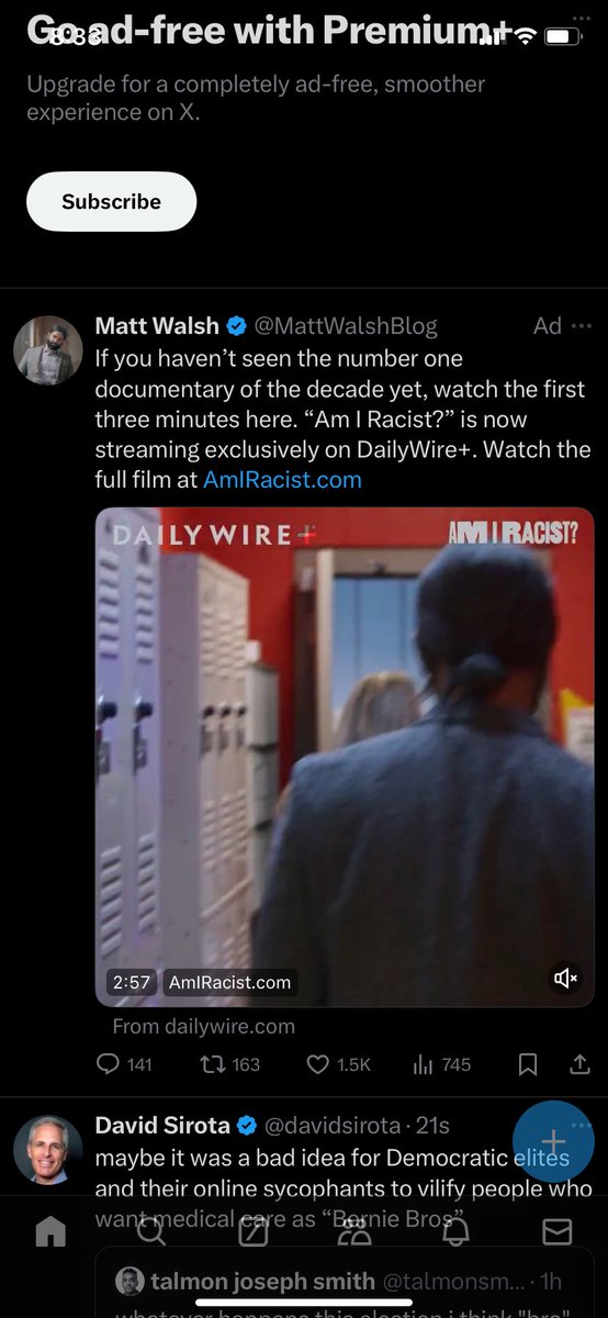 goingnowhere82's tweet photo. @JohnMuirPDX I go to the “Following” feed as well, and shit like the below still comes up.  It’s a paid ad, and it’s in the minority compared the “For you” feed, but still… https://t.co/DsGybC5gkP