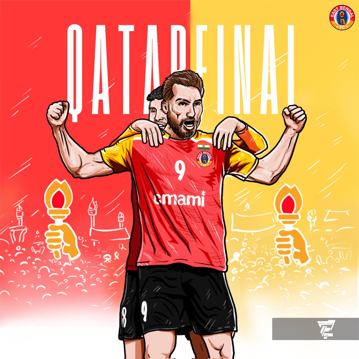 futbol_art_7's tweet photo. GREAT COMEBACK by Eastbengal 🔴🟡
They reach through AFC challenge league qatar final .
@eastbengal_fc @ebfchistory
@TORCH__BEARERS
Follow for more artworks 🙏
#supportindianfootball
#eastbengal❤️💛 #eastbengalultras #eastbengaltherealpower #indiansuperleague #indianfootball https://t.co/S2Tbdhp99K