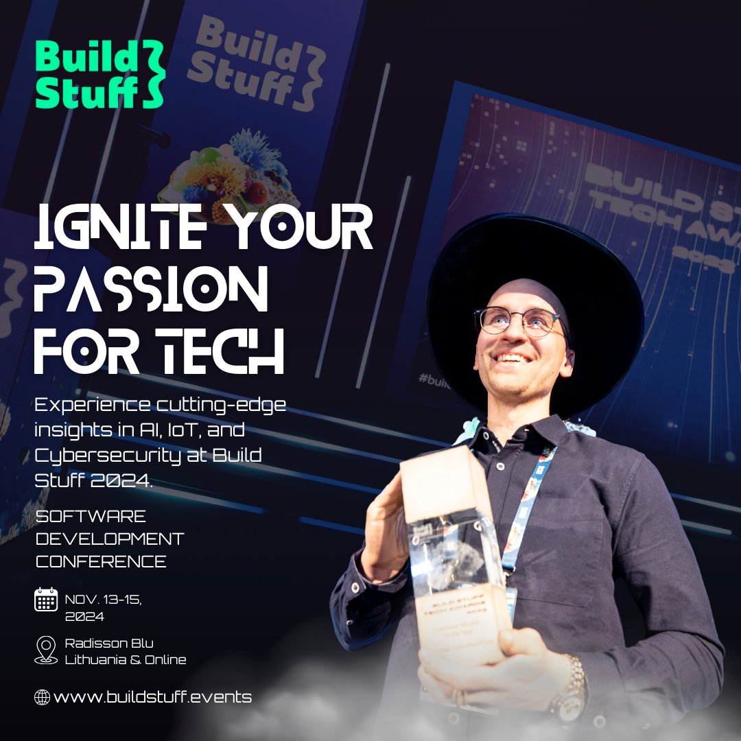 BuildStuffConf's tweet photo. Ignite your passion for technology at Build Stuff 2024! 🌐✨ This is your chance to learn from industry leaders and discover the synergies. 💪💡 
👉Join us at https://t.co/PzuMv5DbL6!

#BuildStuff #TechInnovation #FutureOfTech https://t.co/wkCn4vGjkO