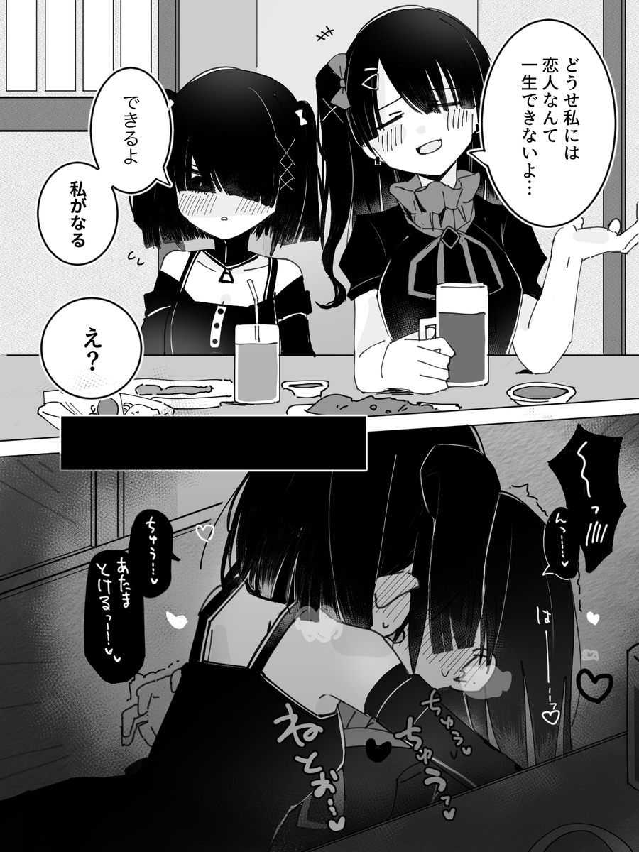 【40日目】酔いの勢いでいちゃいちゃする百合
#創作百合 