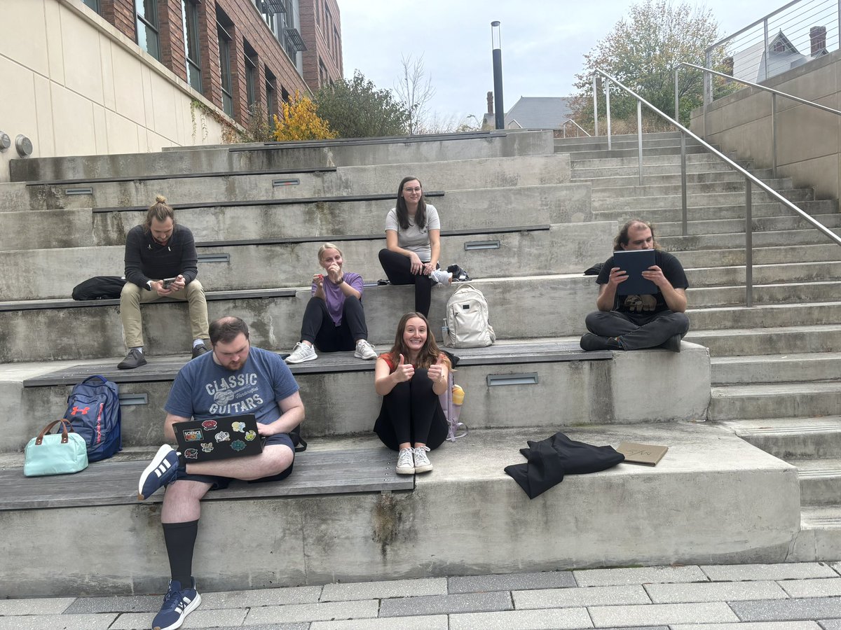 I love finishing the work week on a good note. This week it was a great seminar by <a href="/uncg_chem/">Chem + Biochem UNCG</a> faculty Jerry Walsh who gave an amazing summary of his career and then outdoor group meeting!