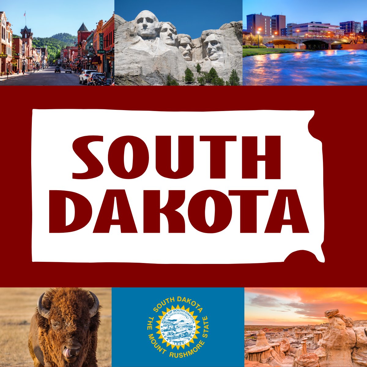 Celebrating the 135th anniversary of the State of South Dakota! 🎉 South Dakota is one of the states that Goosmann Law Firm proudly calls home. What do you love most about this beautiful state?