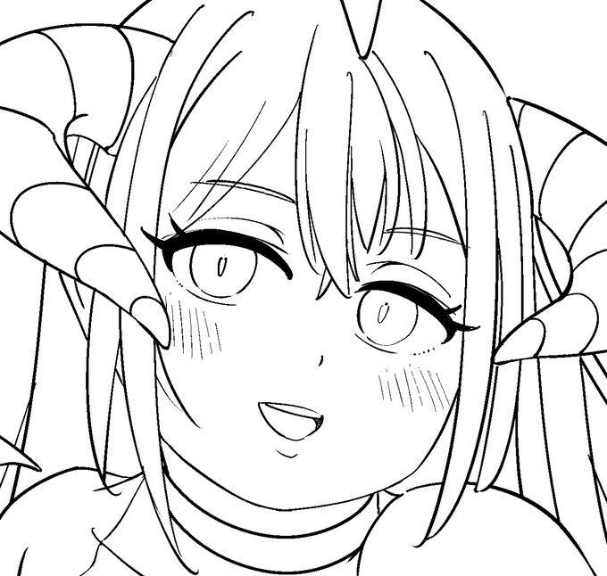 進捗。線画終わった。 