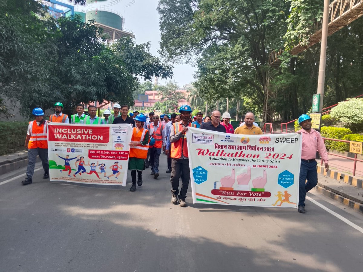 DCEastSinghbhum's tweet photo. #PollDay13Nov
#MeraVote13Ko
Walkathone/Rally by Companies and industries to create election awareness among the workers and commoners requesting everyone to vote on 13 Nov 2024.
@ECISVEEP @ceojharkhand https://t.co/DYbeNfQdUF