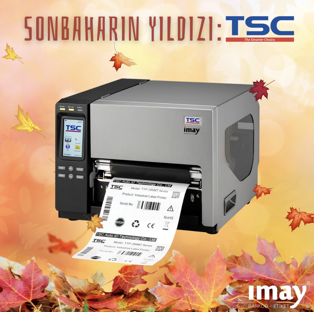 imaybilisim's tweet photo. Bu sonbahar firmanıza bir TSC Barkod Etiket Yazıcı kazandırın!
En popüler barkod etiket yazıcıya sahip olmak için bize ulaşın!
T.: 0 212 565 85 85
E: imay@imay.com.tr
WP: 0 530 265 24 45
#barkodetiket #barkodyazıcı #barkodokuyucu #barkod #etiket #barcode #barcodeprinter https://t.co/TKK4qEG2zy
