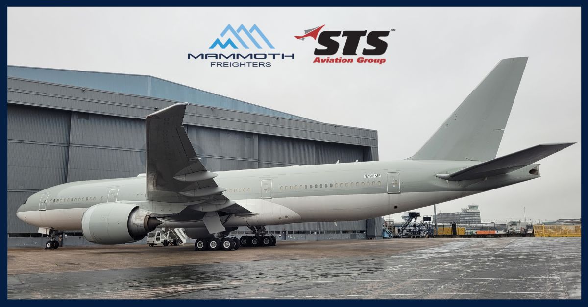 The second 777-200LRMF, MSN 36017, has arrived at STS Aviation Services' facility in Manchester, United Kingdom.