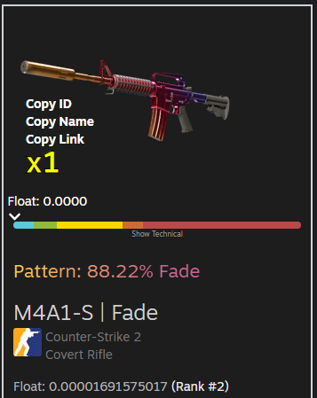 theguynut's tweet photo. Long time no pickup. #2 M4 Fade. Hopefully wont be beaten too fast. For sale in a week, seeking offer. Items, or sale thru float. https://t.co/rEVg7uY6Fv