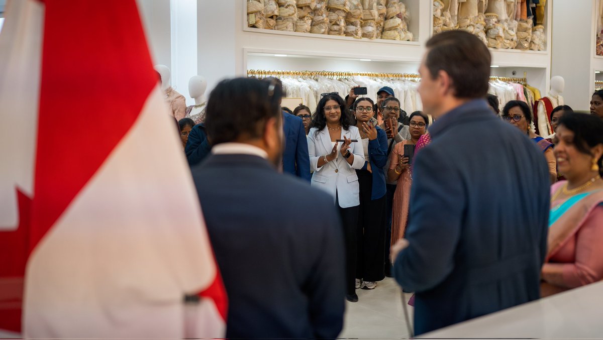 PierrePoilievre's tweet photo. Celebrated the festival of lights with patriotic Canadians at Scarborough's Aisha’s Textiles Store &amp; Pickering's Rajdhani Sweets. Shubh Diwali. https://t.co/S4VTA5p7m8