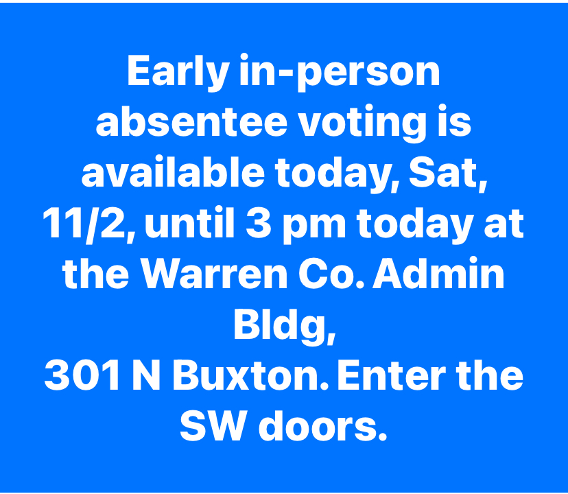 Early VOTE Today in Indianola!