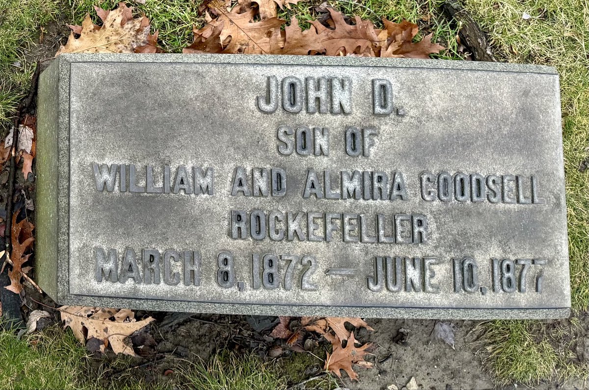 Craig_A_Spencer's tweet photo. I recently visited the graves of John D. Rockefeller and his family.

He was the richest man in history.

And yet SO many of his relatives died as children.

Around this time, almost half of all kids didn’t survive to see their 5th birthday.

Vaccines are truly a modern miracle. https://t.co/e5rYKVpOqF