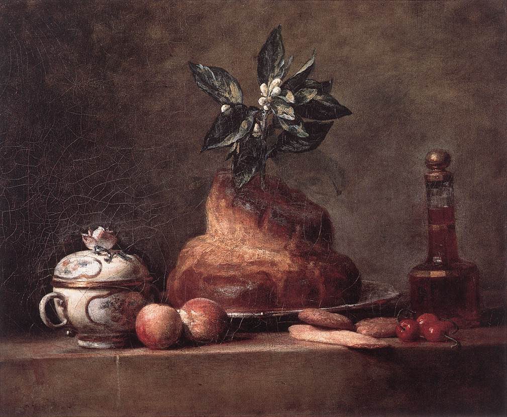 Celebrating the glories of the brioche in 1763 with Jean-Simeon Chardin, who was born on this day in 1699.