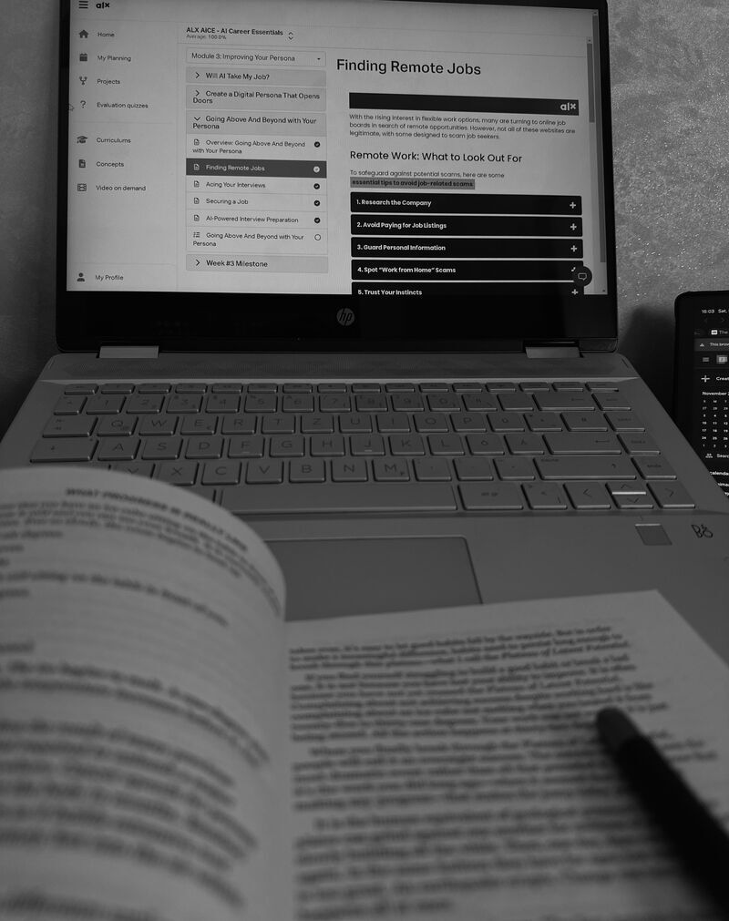 🚀Week 3 of My AICE Journey with <a href="/ALXAiCE/">ALXAiCE</a>   

I’m halfway through ALX’s 6-week AICE program, and today’s lesson focused on:

💼 Finding Remote Jobs
🌐 Creating a Digital Persona
📄 Crafting a Cover Letter and Resume That Open Doors 👌

#DoHardThings #alxaice #lifeatalx #ALXAiCE