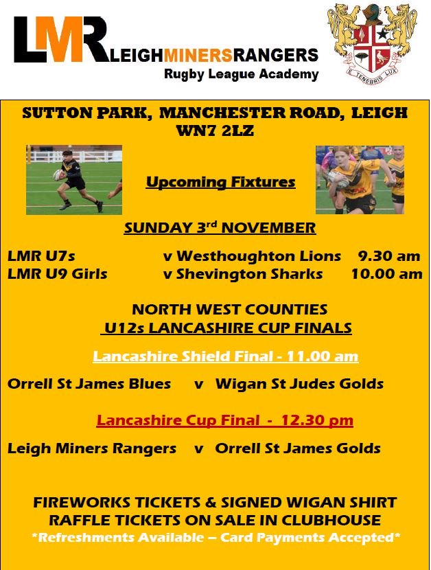 🟡⚫️🏉Under 12s Lancashire Cup Finals day at Manchester Road tomorrow!!!🏉⚫️🟡