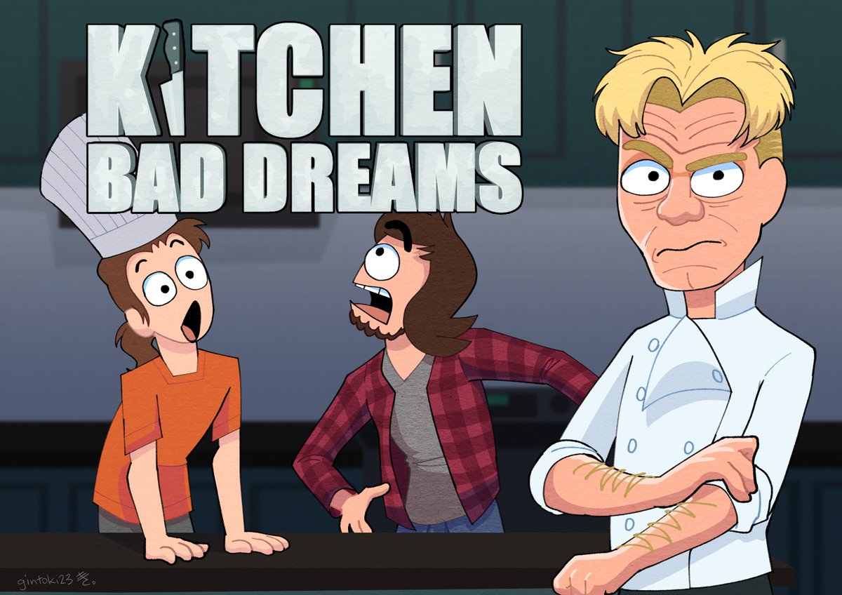 Piemations's tweet photo. A new Mike &amp; Zach cartoon is OUT. Gordon Ramsay is here to help them run their restaurant, even if they don't have one. ⬇️ https://t.co/UjX6ChA9v9