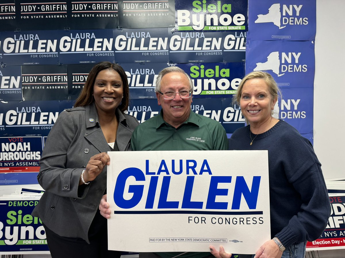 TishJames's tweet photo. Labor’s got us fired up in Freeport for @LauraAGillen and @sielaforsenate and to take back the House! 

Thanks to everyone who is out knocking on doors today in Nassau County! https://t.co/fmbZvRwbbh