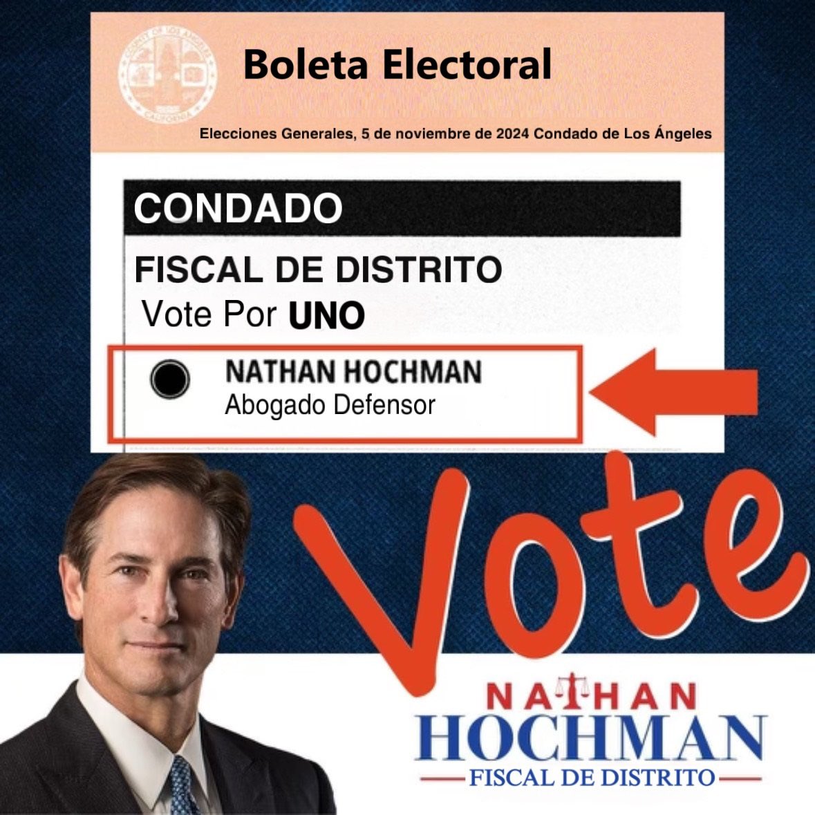 daphnedbradford's tweet photo. It’s #GOTV weekend. Let’s Get Out The Vote for LA County District Attorney Candidate Nathan Hochman. Nathan will be a DA for everyone 🗳️🇺🇸 @NathanHochmanDA #GOTVweekend https://t.co/HNhhKHPTWs
