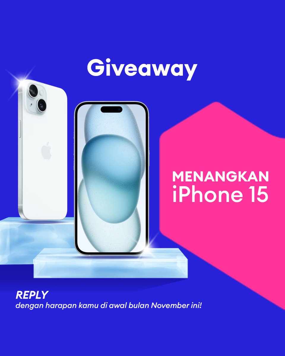 ✨ GIVEAWAY ALERT ✨

AWAL BULAN DAPET IPHONE 15!

1.Follow <a href="/LazadaID/">Lazada</a> &amp; tag 3 teman. 
2. Like, RT &amp; reply dengan harapan kamu di awal bulan November ini pake hashtag #LazadaID #LazadaGiveaway YANG BUANYAAAKKKK, YA!

Periode: 2 - 8 November 2024