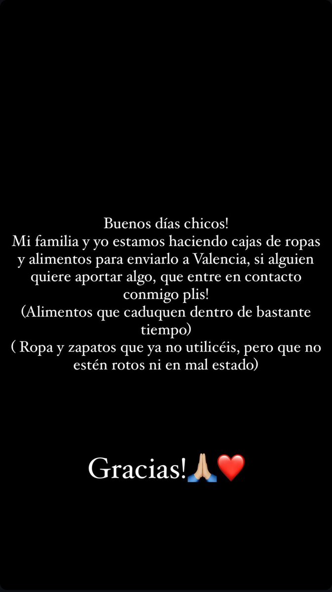 Podéis entrar en contacto conmigo por aquí o bien por mi instagram, que lo tengo en el perfil!
Ayudemos al máximo, porque si estuviésemos nosotros en esta situación, estoy segura que no sería diferente.
Gracias!❤️🙏🏼