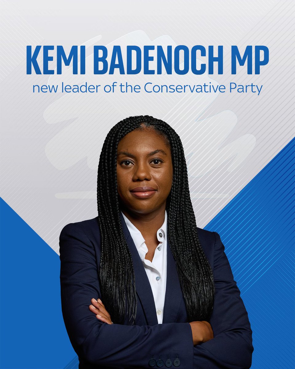 BREAKING: Kemi Badenoch has been announced as the new leader of the Conservative Party 

Read more 🔽 
trib.al/eyRocrw