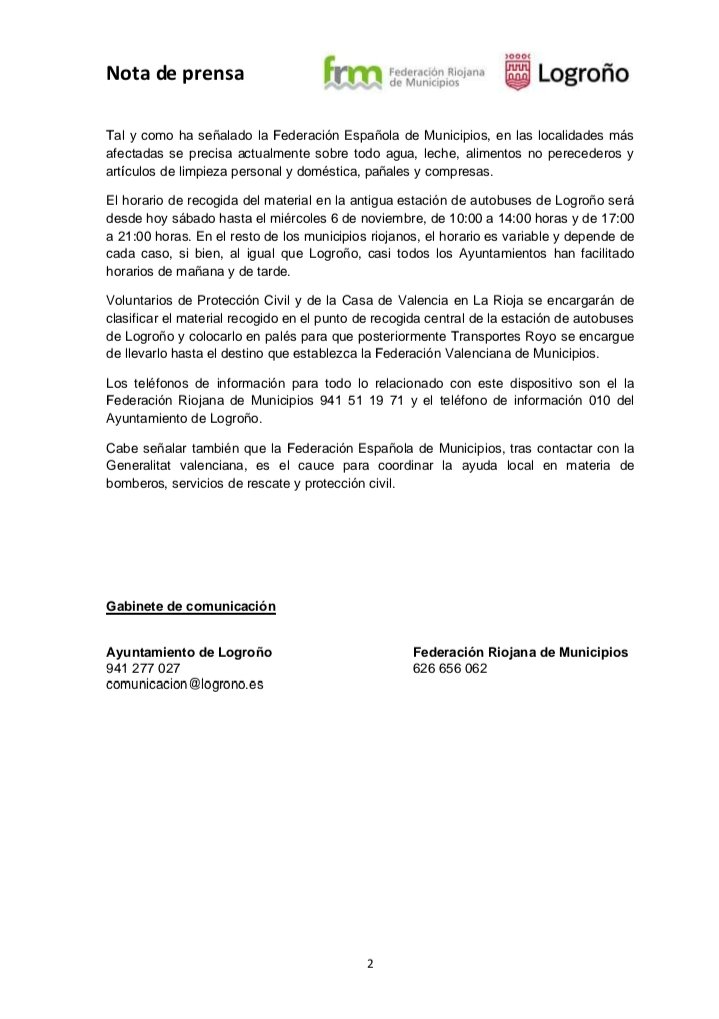 ¡¡COMUNICADO URGENTE!!
COLABORACIÓN DANA 2024