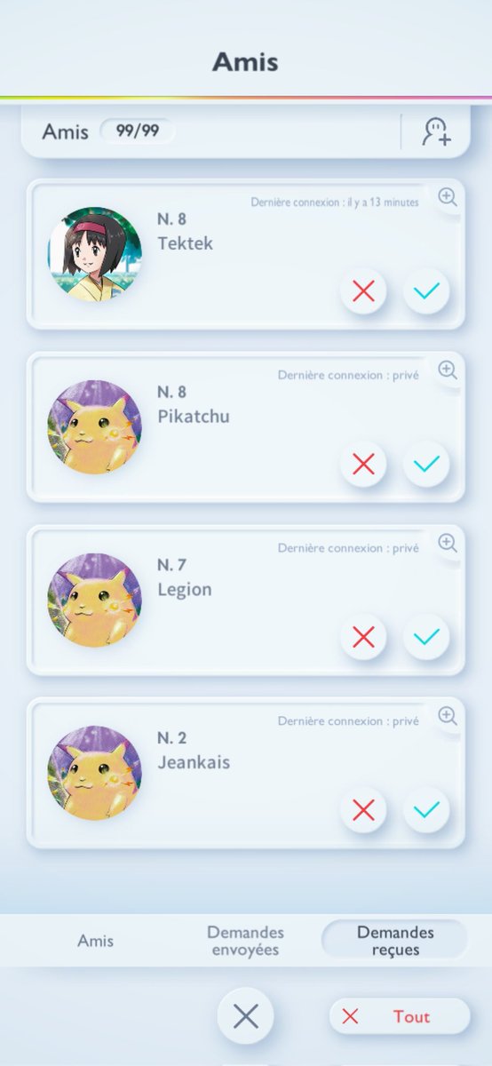 Parzival_Z_'s tweet photo. 💥 @PokemonTCGP Team Complet 💯
99/99 😱
Je ne peux plus vous accepter sur ce compte mais demandez-moi ici si vous avez besoin 👇🏻
🔥 2 ème ID: 0907996783713355 🔥
⚔️ On organise un Tournoi ou Quoi ?? 😁 https://t.co/ldIiG0GH0Y