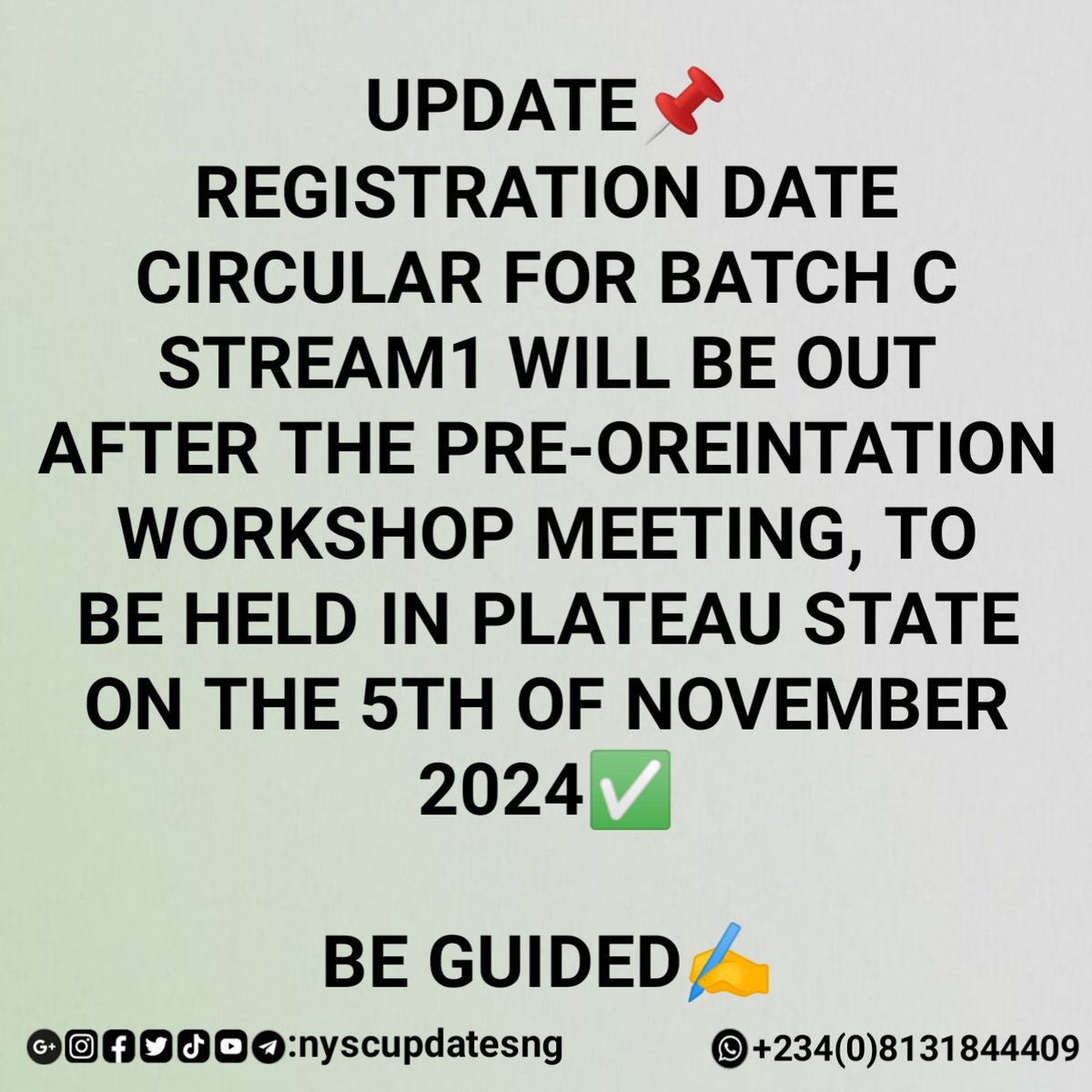 nyscupdatesng's tweet image. BATCH C STREAM 1 PCMS, THIS IS FOR YOU 👇

#nyscupdates