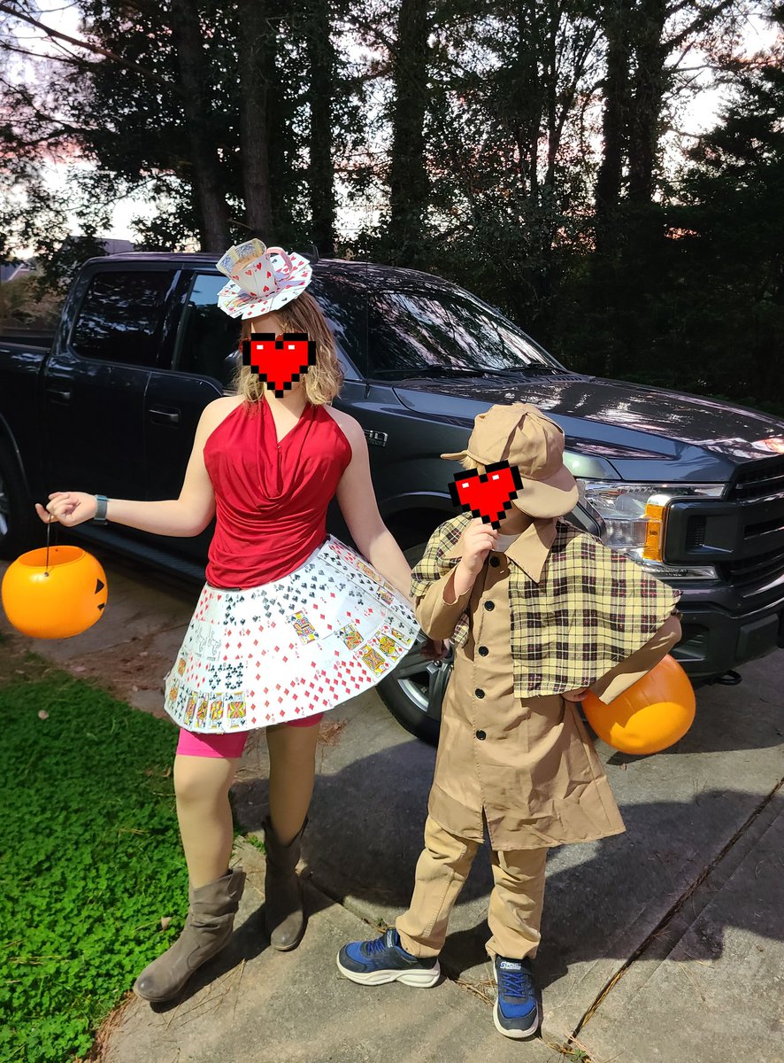 Lisa Padgett, PharmD, BCACP, CPP (She/her) (@lpadgettpharmd) on Twitter photo 7 was a detective (inspired by <a href="/letterland/">Letterland</a>'s Dippy Duck) and 12 was the Queen of Hearts in a costume she designed and created on her own with several decks of cards and an e-collar. The hat she built from cards with a little spot of "tea," inside.
So grateful to be their Mom. 7 was a detective (inspired by <a href="/letterland/">Letterland</a>'s Dippy Duck) and 12 was the Queen of Hearts in a costume she designed and created on her own with several decks of cards and an e-collar. The hat she built from cards with a little spot of "tea," inside.
So grateful to be their Mom.
