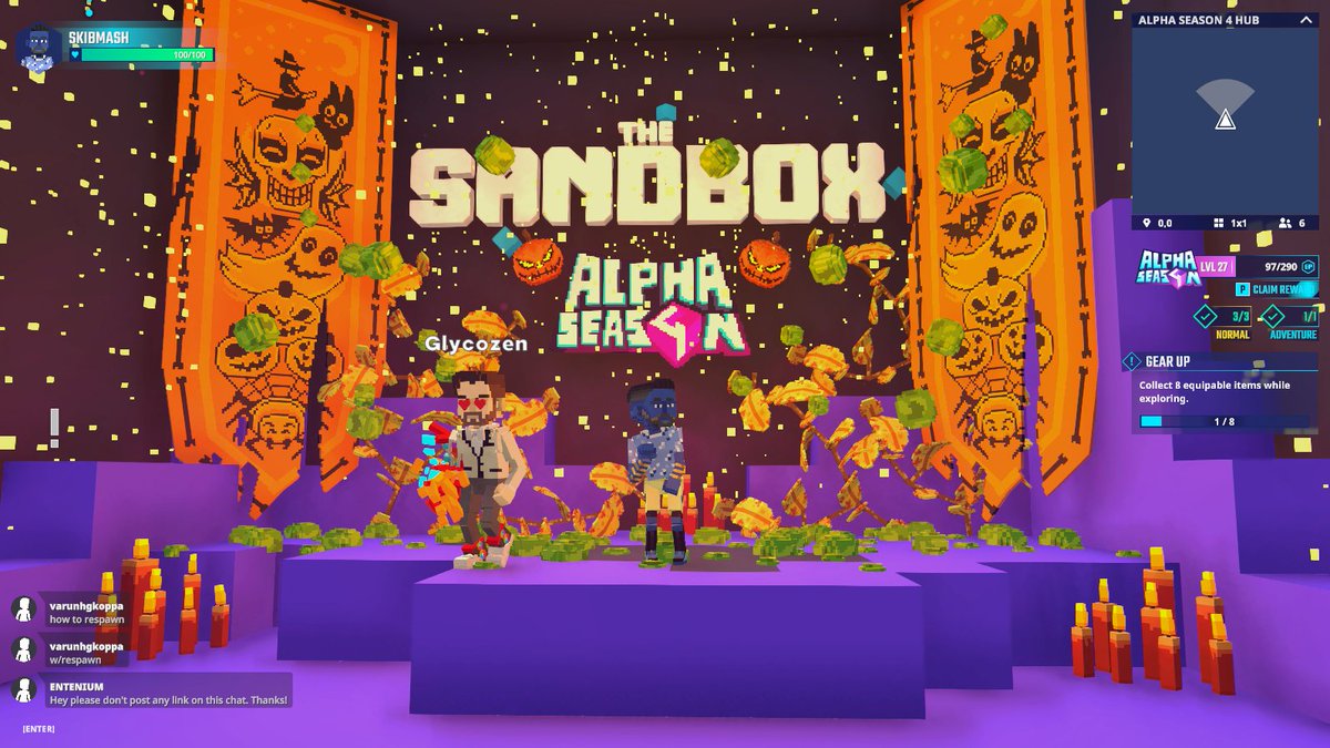 Skibmash's tweet photo. 🎃👻 Rocking my spookiest look at the HUB photobooth in @TheSandboxGame. Come join, and get ghoulish! https://t.co/0Jm7F77C9B #TheSandbox #AlphaSeason4 #AS4SocialChallenge https://t.co/RtCxbYwL26