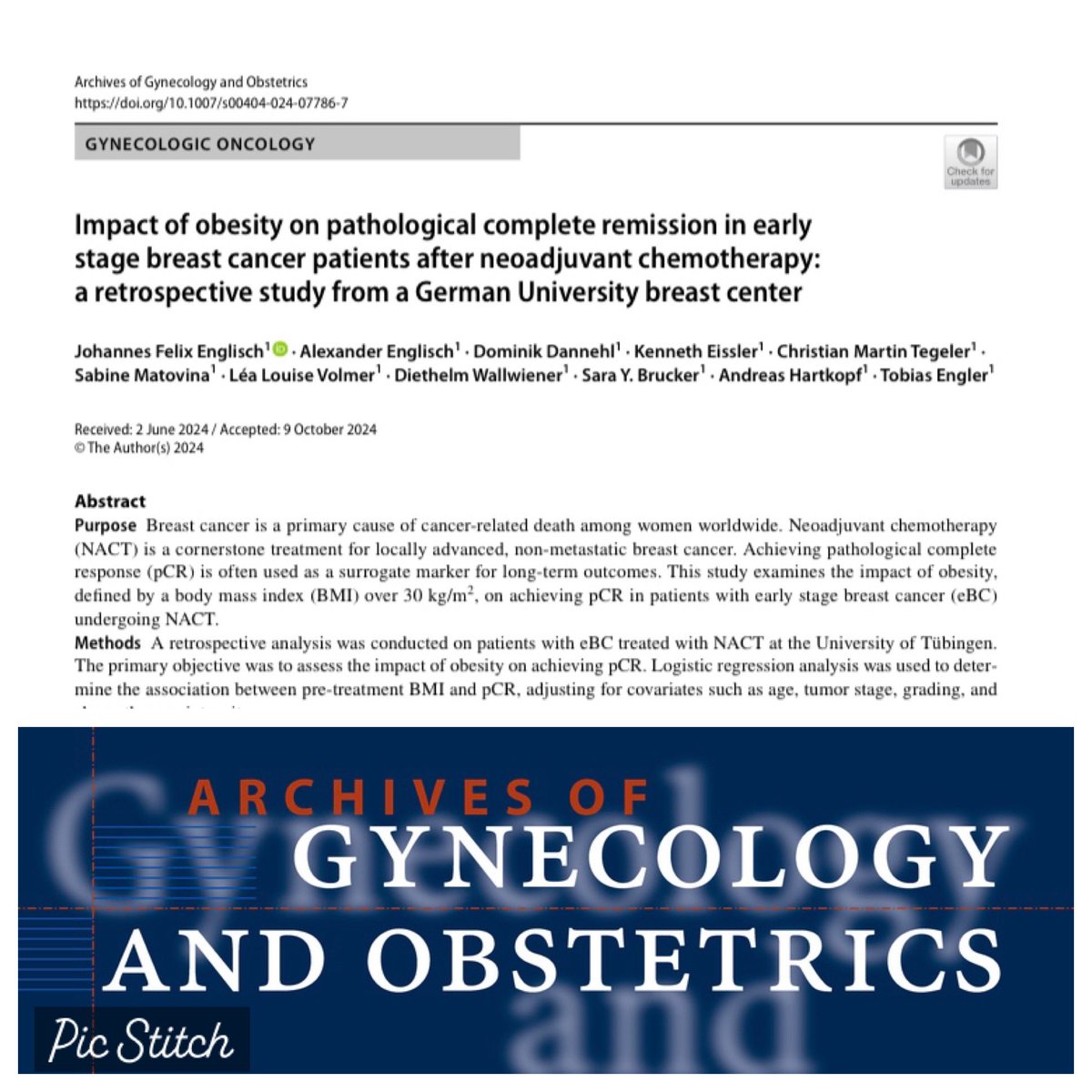 Archives of Gynecology and Obstetrics tweet media