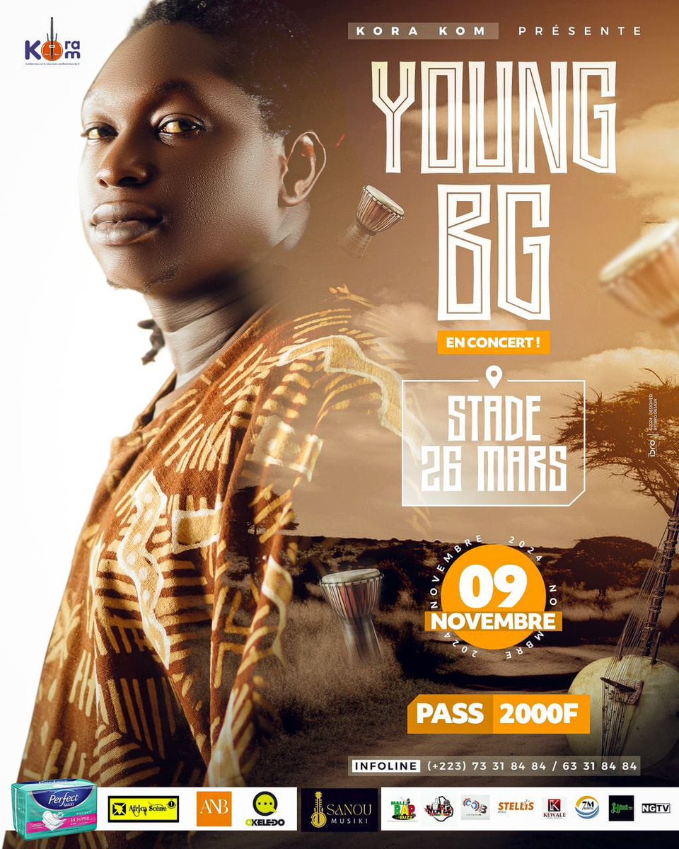 KeyzitMali's tweet image. Retrouvez l’artiste Young Bg pour un concert inoubliable ♥️!

🗓️09.11.2024
📍Stade du 26 Mars 
🕔18H
🎫Pass : 2.000Fr

#YoungBG #KeyzitPublishing #Keyzit #AfricanMajor