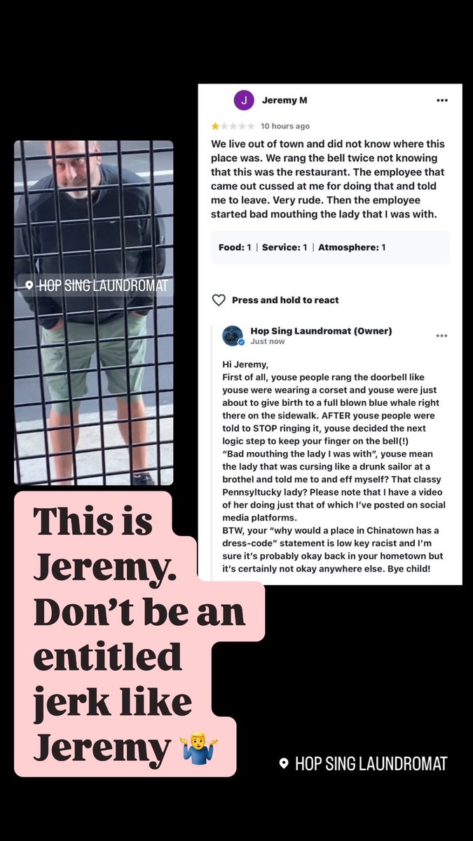 Merchandise7X's tweet image. A big thank to both @SpikeEskin and @gruber for helping me to compose this response to Jeremy The Jerk 🙌❤️🫶
Youse two can drink for free at ‘The World’s Greatest North Korean Cocktail Bar’ @hopsinglaundry every Monday from now on 👍