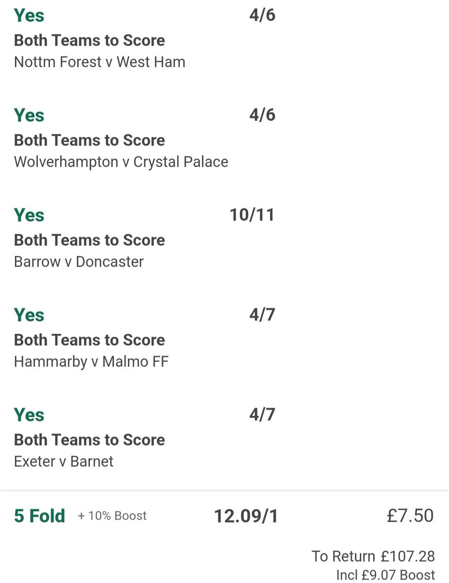 Degenerate_Pod's tweet photo. Today's bets, Malmo 2pm ko

Odds 12/1 &amp; 17/1

Stake 1.5 points each https://t.co/6uEM37Iimn