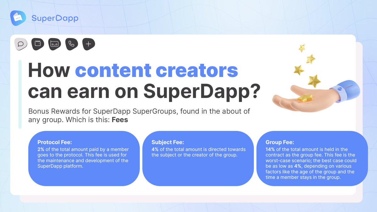 Holar221's tweet image. I love seeing creators get the recognition they deserve. With #SuperDapp's innovative #SuperGroups' Fee Structure, artists can finally earn a fair income from their passion projects and connect with fans on a deeper level. #Al #Web3