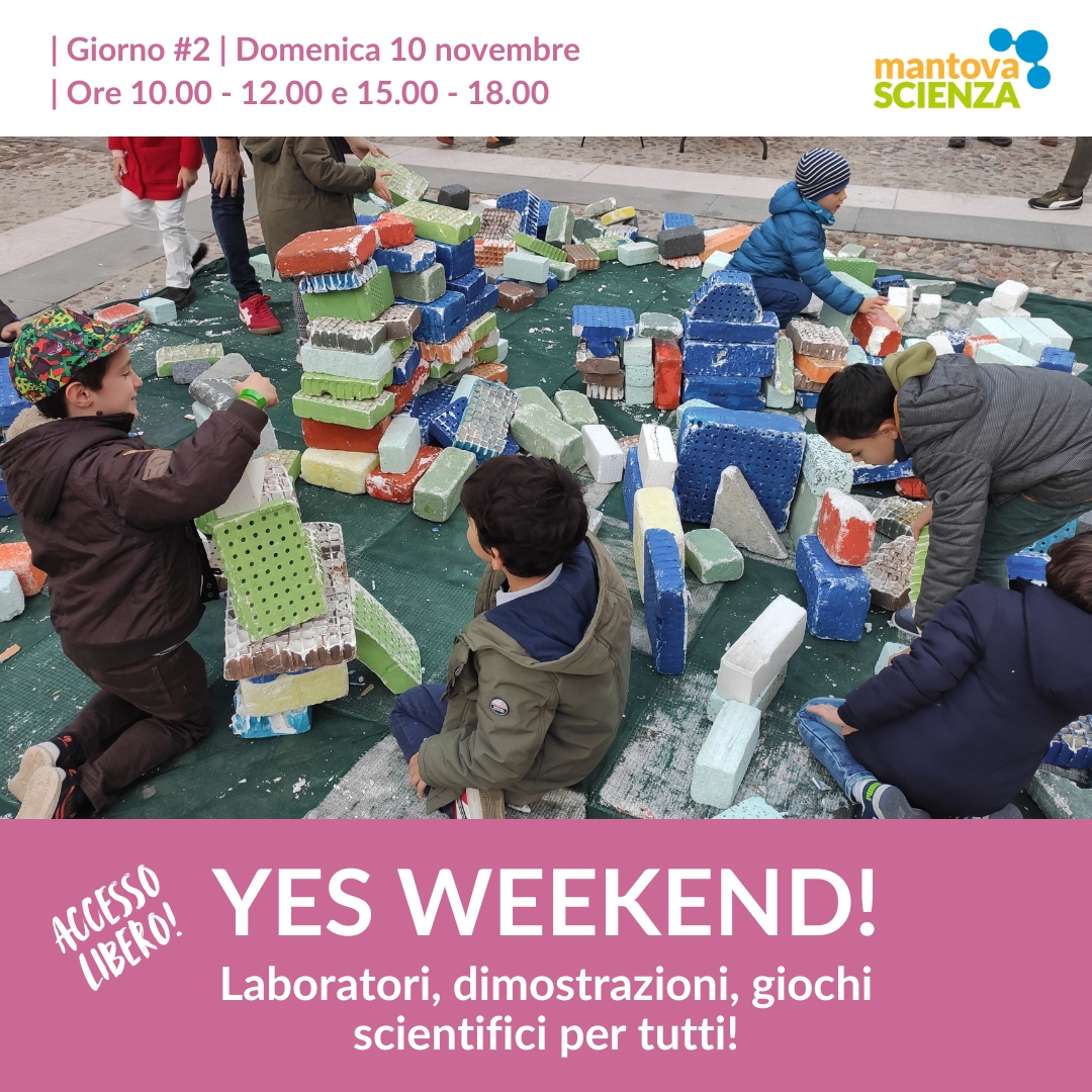 🌟YES, WEEKEND!🌟
Il fine settimana dedicato alla scienza PER TUTTI, per sperimentare, osservare, giocare, conoscere ricercatori e divertirsi con la Scienza.

🎫 ingresso libero, aperto a tutti senza prenotazione
#MantovaScienza #MS24
