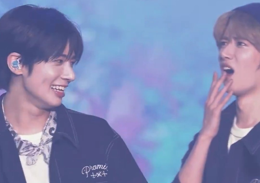 beomgyu's reaction to taehyun's aegyo 😆