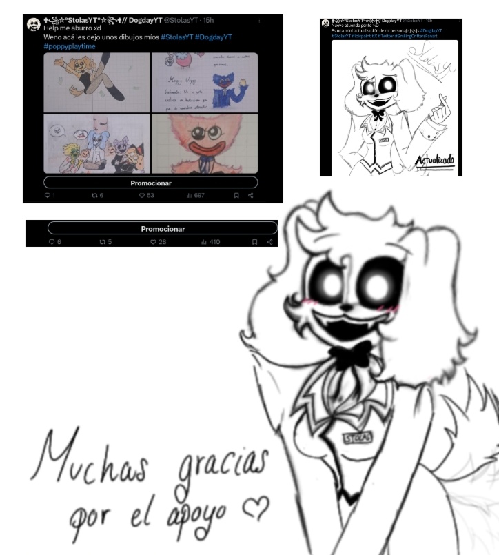 StolasYT's tweet photo. No esperaba tener tanto apoyo !!!
Muchísimas gracias a todos por el apoyo ^^
Besos y abrazos para todos jsjs
#DogdayYT #StolasYT #Ibispaint #dibujo #dibujodigital #Twitter #SmilingCrittersOC https://t.co/JJvbaV7zFR
