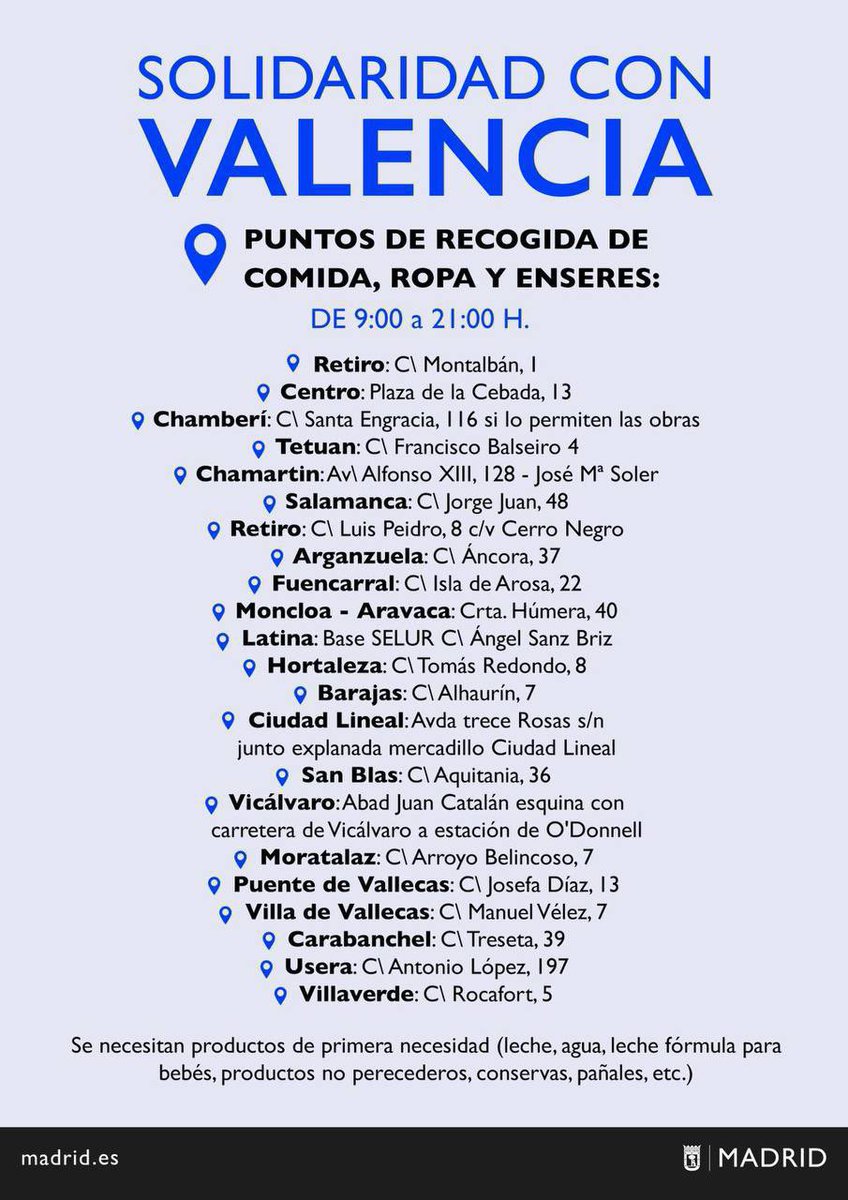 En #Madrid 

#dana #valencia