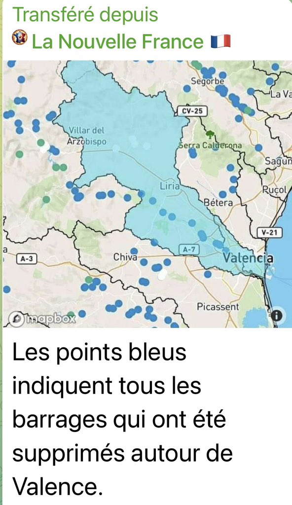 VictorSinclair3's tweet photo. Coucou les sales petites putes des médias. 
Pourquoi au sujet de Valence vous ne parlez que de changements climatiques mais vous ne parlez jamais de tous les barrages supprimés dans la région ?
C’est pas le climat qui tue.
C’est l’idéologie des politiques, préférée au bon sens… https://t.co/5EqmUEH7L1