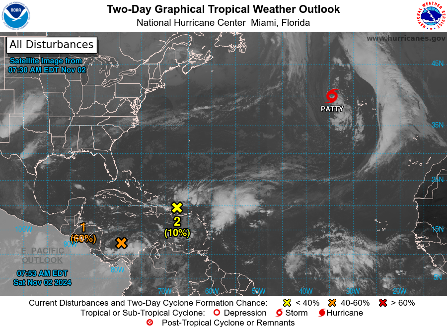 LimWeather's tweet photo. D152 ATL #HurricaneSeason2024 8am EDT
W #CaribbeanSea AOI:60% chance to become TC in 2 days,80% in 7 days
ALL interests in #Cuba,#Jamaica,#CaymanIslands,#Yucatan,#mexico,#Belize to watch this closely
#Rafael #Al97 #Invest97L #97L #Wxx #Wxtwitter #Tropicswx #HurricaneSeason #PTC18 https://t.co/VtqqqOMTdX