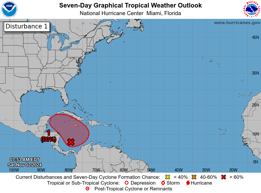 LimWeather's tweet photo. D152 ATL #HurricaneSeason2024 8am EDT
W #CaribbeanSea AOI:60% chance to become TC in 2 days,80% in 7 days
ALL interests in #Cuba,#Jamaica,#CaymanIslands,#Yucatan,#mexico,#Belize to watch this closely
#Rafael #Al97 #Invest97L #97L #Wxx #Wxtwitter #Tropicswx #HurricaneSeason #PTC18 https://t.co/VtqqqOMTdX