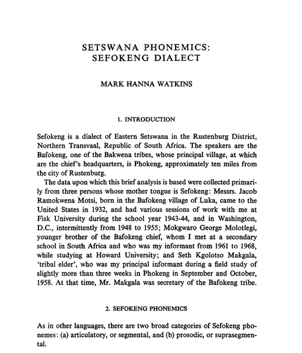 #OTD 121 years ago, Mark Hanna Watkins (1903-1976) was born 🎉 A fieldwork linguist and anthropologist, he was an expert on the African languages Setswana and Chichewa. In 1932, he became the first African-American to get a doctorate in anthropology.

#LinguisticBirthdays #Histlx
