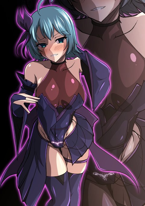 pixivリクエスト:らくがきプラン  その403
内容「以前描いていただいたキャラで、悪堕ちした巫女をイメージしたオリジナルの服装を着せた悪堕ちイラストを描いていただきたいです」 