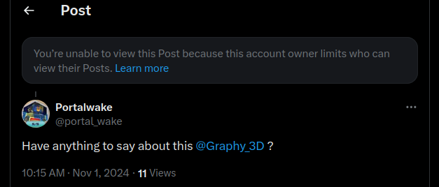 Graphy_3D's tweet photo. @portal_wake @SpeedsterUnited What is the post about? The creator limited its visibility https://t.co/XECD7HERSu