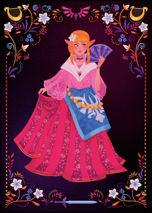 Finally able to yap about this gorgeous illustration I made for  Zine, featuring my beloved Skyward Sword Zelda honoring my Filipino culture in a classic traje de mestiza Leftover sales are still open until November 15th, so be sure to snag one !  