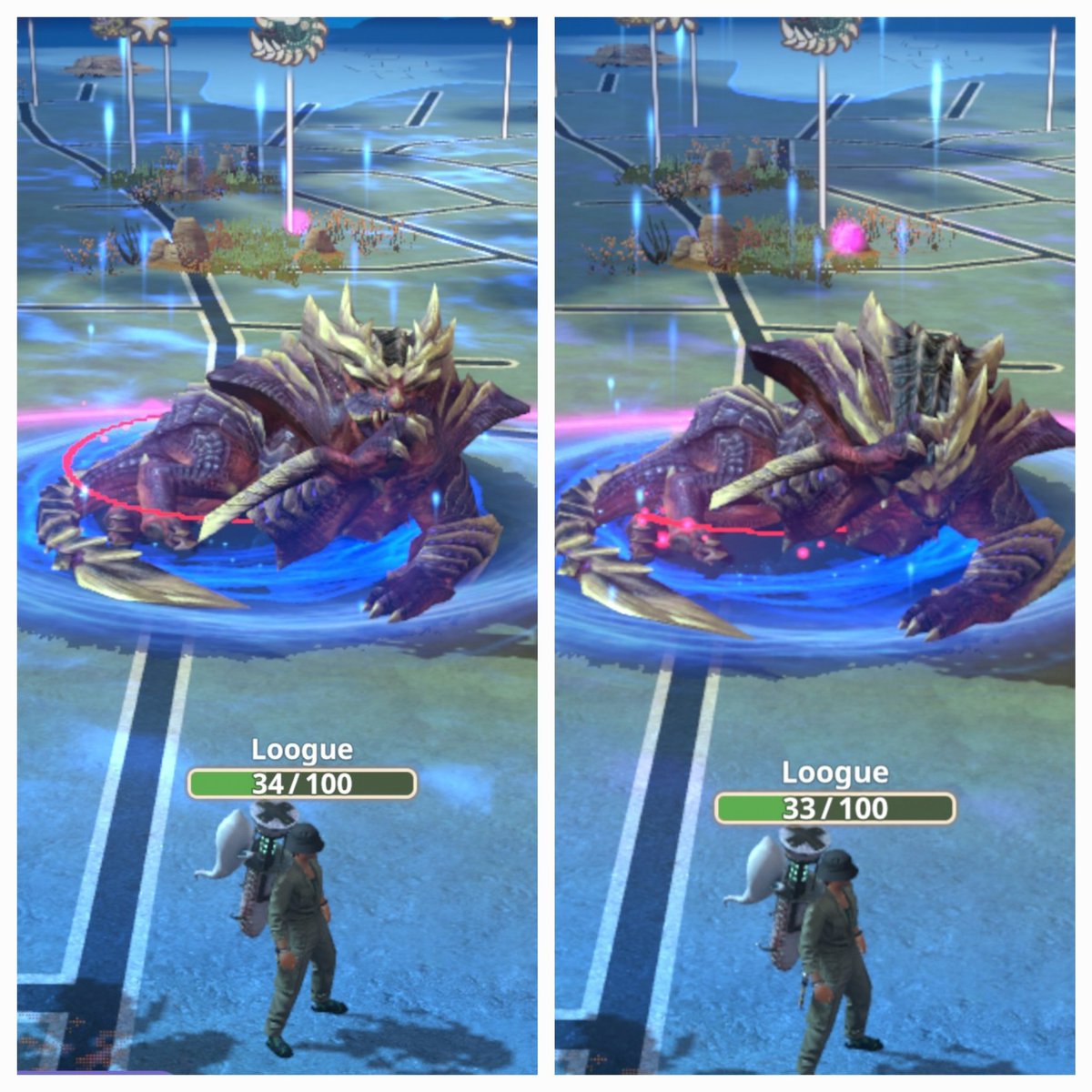 今日、偶然気付いたですが、マガイマガド(モンスターハンターのね)はネコ科っぽい。
なんか毛繕い(腕刃繕い？)してました。