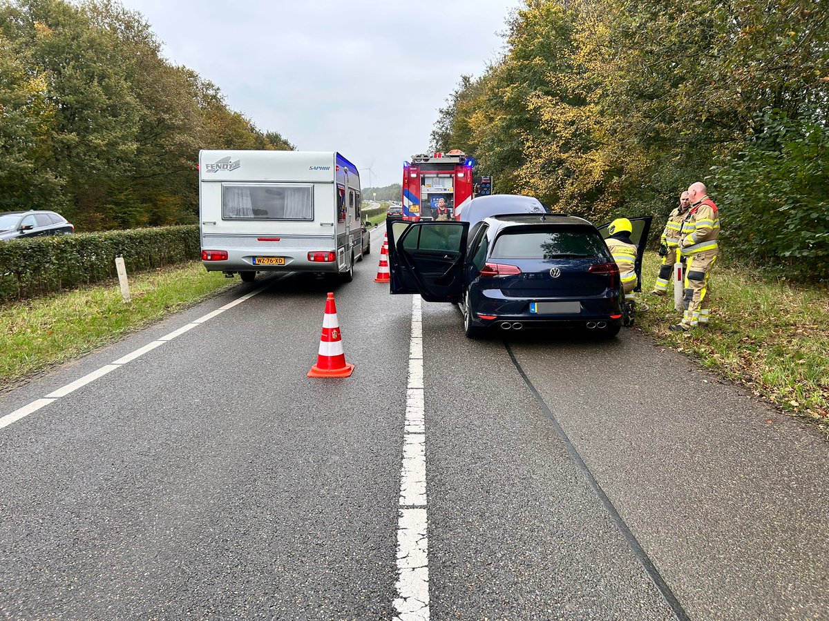 Autobrand op N281 bij Simpelveld, snel geblust