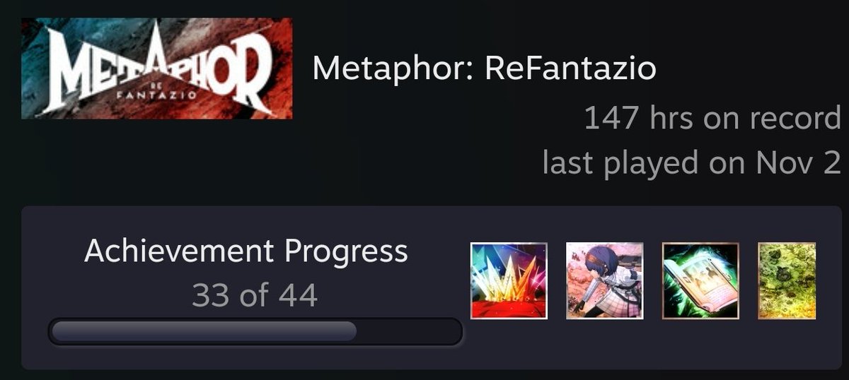 yraelis's tweet photo. Finally finished Metaphor: Refantazio. 4.5/5 stars, took me 132 hrs since I check every npc possible to talk to.

I'm glad I streamed it all, it was enormously fun and worthwhile.

No ng+ for me for a while. Going to soak in the vibes. https://t.co/dnLdLxx3bK